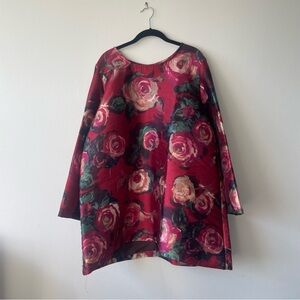 Bryn Walker Top/Tunic/Dress Size Medium Red Floral